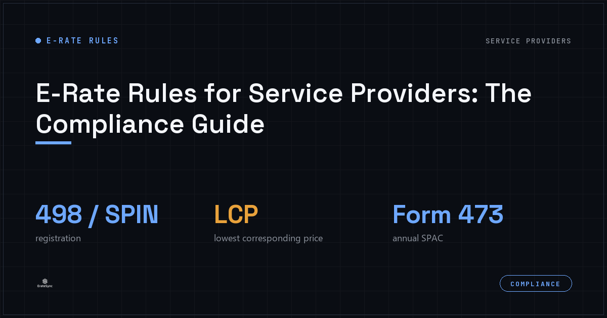 E-Rate rules for service providers compliance guide, ErateSync